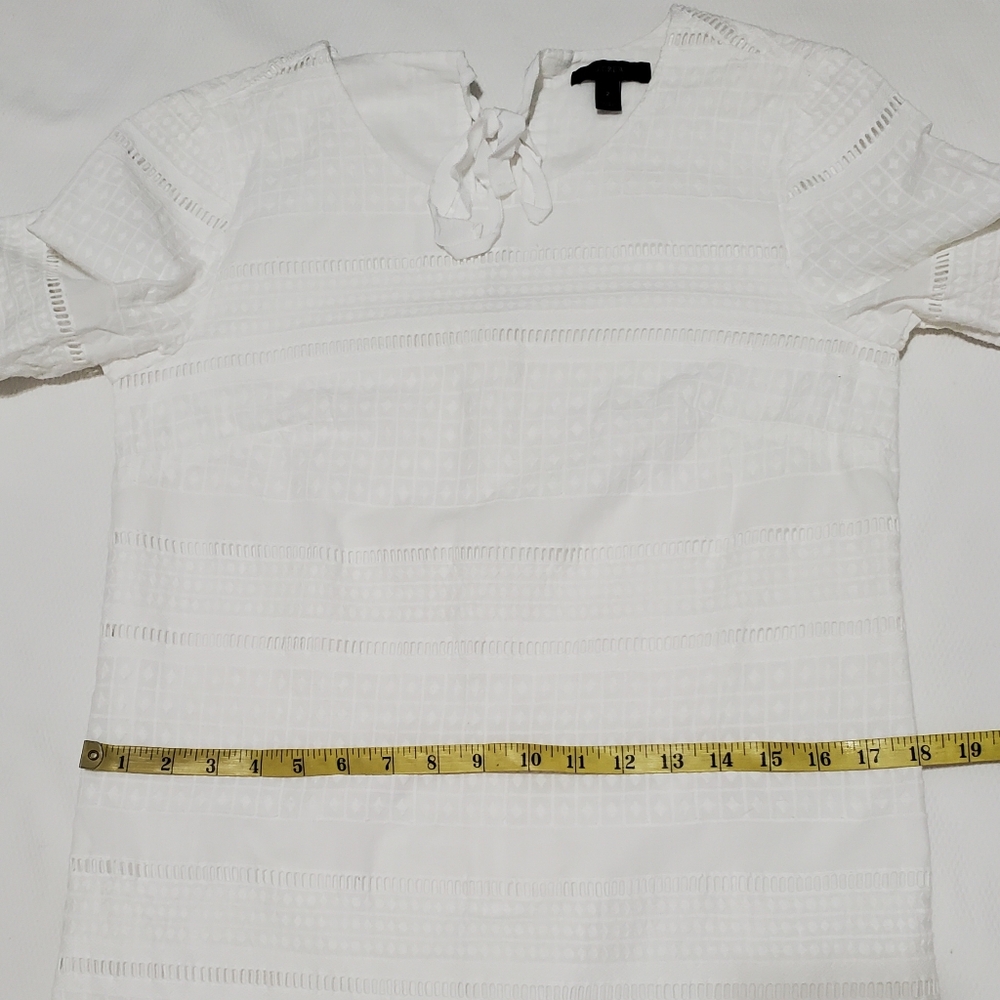 J. Crew White Eyelet Cotton Shift Dress Size 2 - Picture 10 of 12